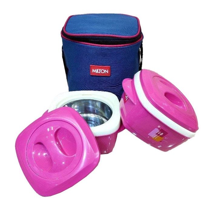 Boîte à lunch - Pandiani Milton - 2 pièces - Rose - Acier inoxydable - 6 heures de chaleur/froid