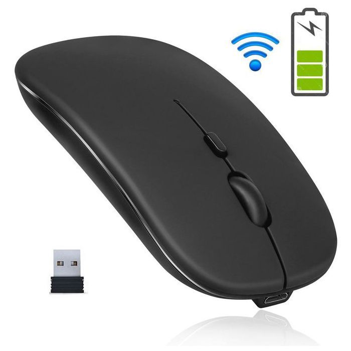Souris wireless sans fil USB, Rechargeable, ergonomique et silencieuse, accessoire pour ordinateur portable et Pc