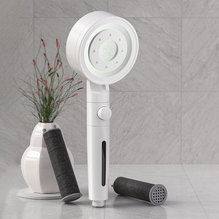 Pommeau de douche à 5 modes avec filtre charbon de bambou et arrêt d’eau