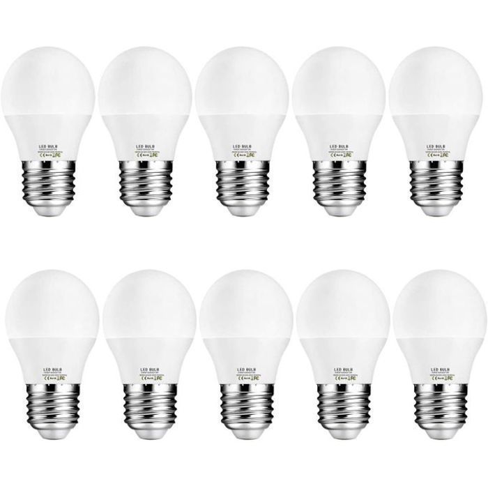 Light Lot 10 Lampes Led Sphérique , culot E27, Lumière Blanche