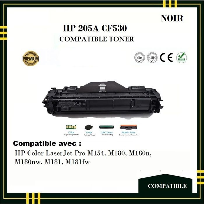 Toner - HP - 205A CF530 - Noir - Compatible - Pack de 4