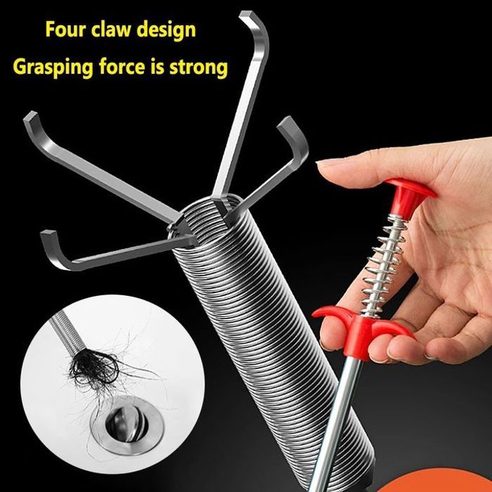 Déboucheur flexible, outil de dragage de tuyau à ressort, pour un nettoyage efficace des égouts.
