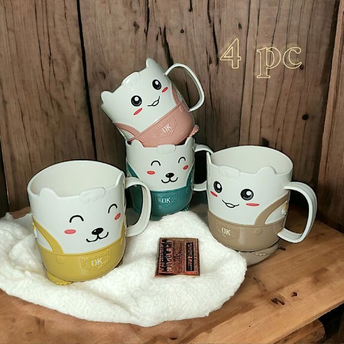 Ensemble de 4 Tasses de Brosse à Dents - Multicolore