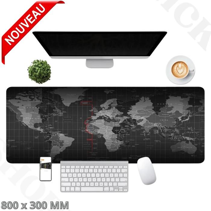 Tapis Gaming Géant 900 x 300 mm – Surface Lisse pour Mouvement Fluide