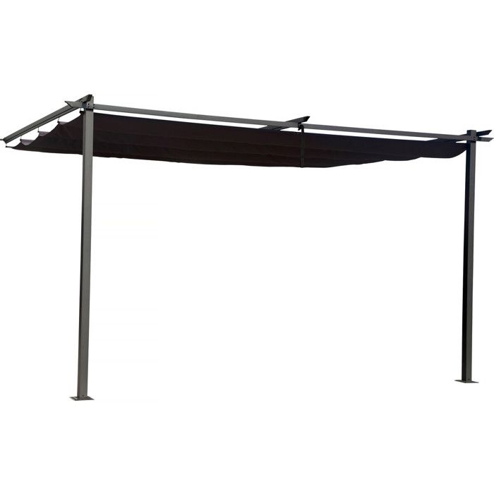 Metallpergola med infällbart tak - 3 x 4 m - Antracitgrå