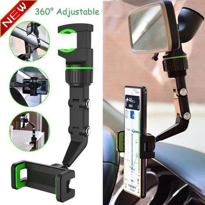 Support de téléphone pour rétroviseur de voiture avec rotation à 360°