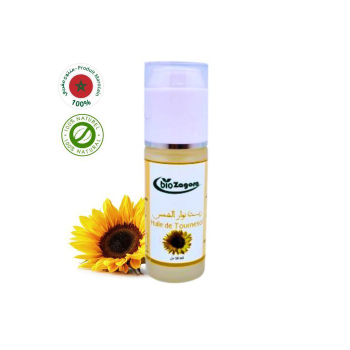 Huile Végétale de Tournesol - Naturel - 50ml - Riche en Vitamines E - Hydratante - Non Grasse