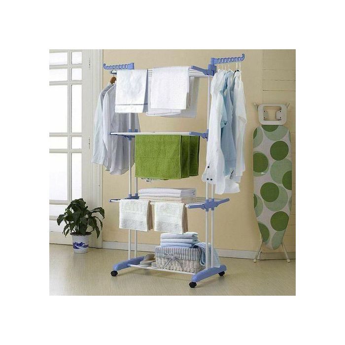 Sèche linge étendoir pliable ailes latérales sur 3 niveaux