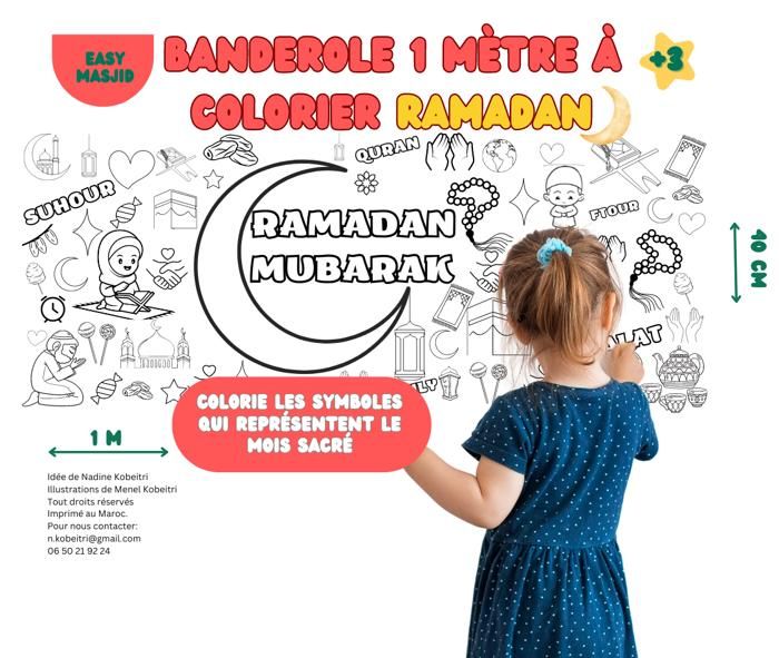 Poster Ramadan à colorier 1 mètre