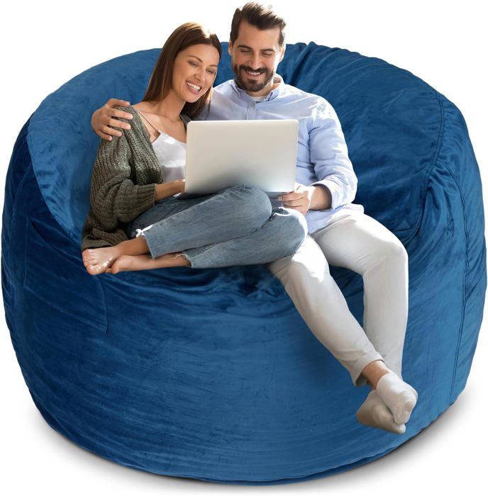 pouf bean bag sofa bleu xxl
