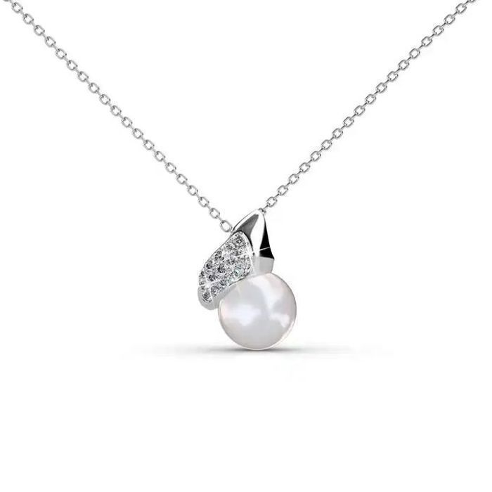 Collier - GENERIC - Rigel - Plaqué-or Blanc - Ajustable 40-45 cm - Perle d'eau douce