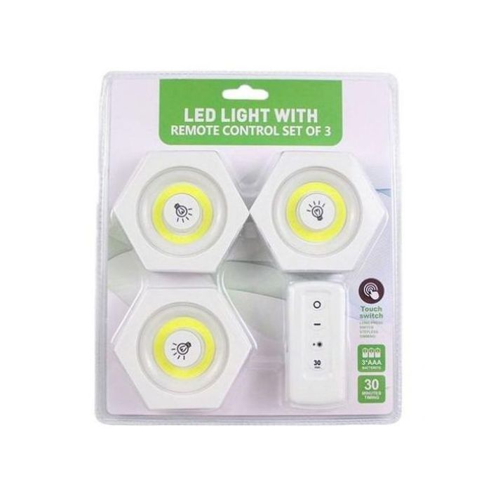Ensemble d'Éclairage LED avec Télécommande - 3 Veilleuses Multi Usages