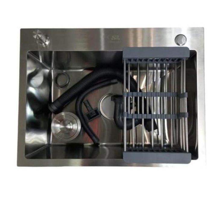 Evier de Cuisine - Sanilum - Caruso - Inox Satiné - 60x45cm - 1 Bac Réversible