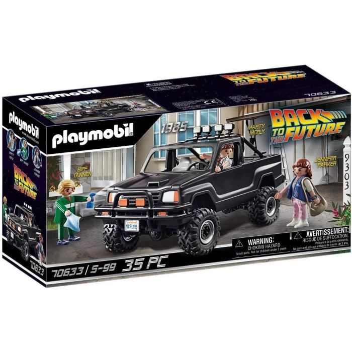 PLAYMOBIL - 70633 - Retour vers le Futur - Pick-up de Marty avec 3 personnages et accessoires