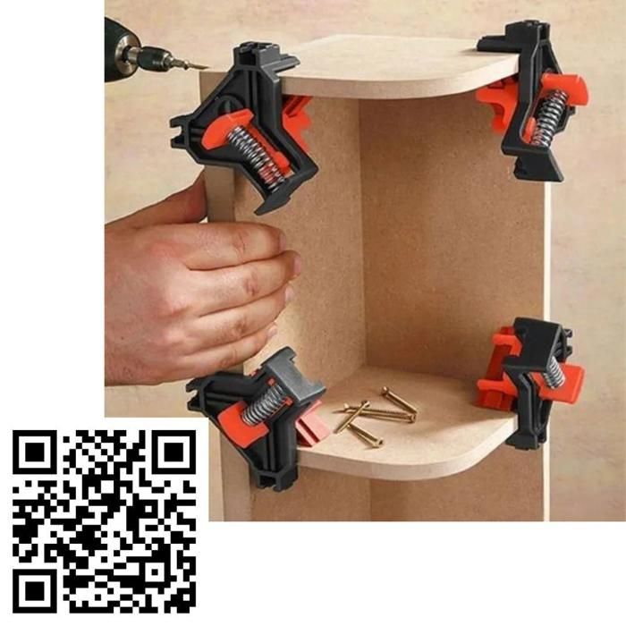Pince d'angle serpentard 90° pour fixation de meubles en menuiserie