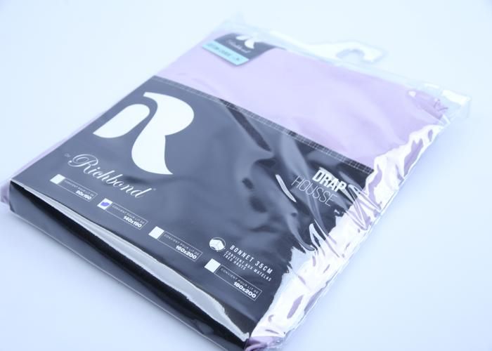 Drap housse coton cardé 160x200 lavande