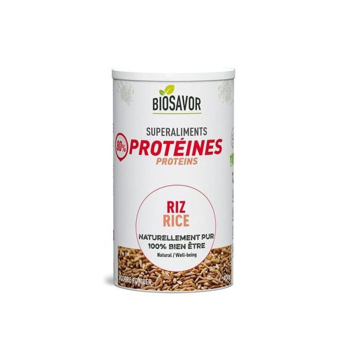 Biosavor Protéine de Riz Biologique en poudre - naturellement pur - 400g