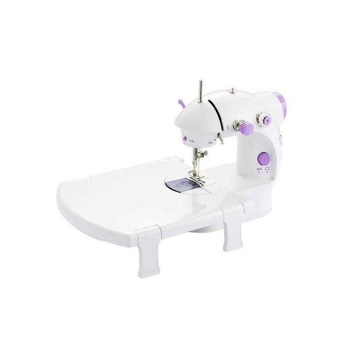 Mini machine à coudre à double vitesse avec fil automatique et lumière blanche et table