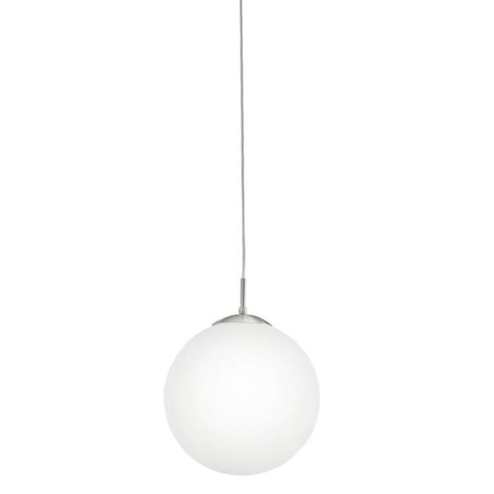 Suspension Rondo - EGLO LIGHTING - Métal/Verre Ø30cm - Blanc - 60W - E27