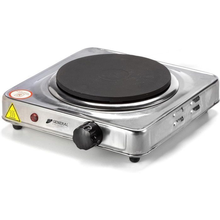 Plaque de cuisson - GENERAL - 1 feu électrique - Acier inoxydable - 1000W - 220V-240V