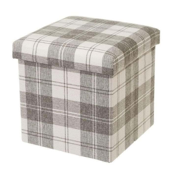 POUF ET RANGEMENT 2 EN 1 COULEUR BEIGE 38/38/38cm