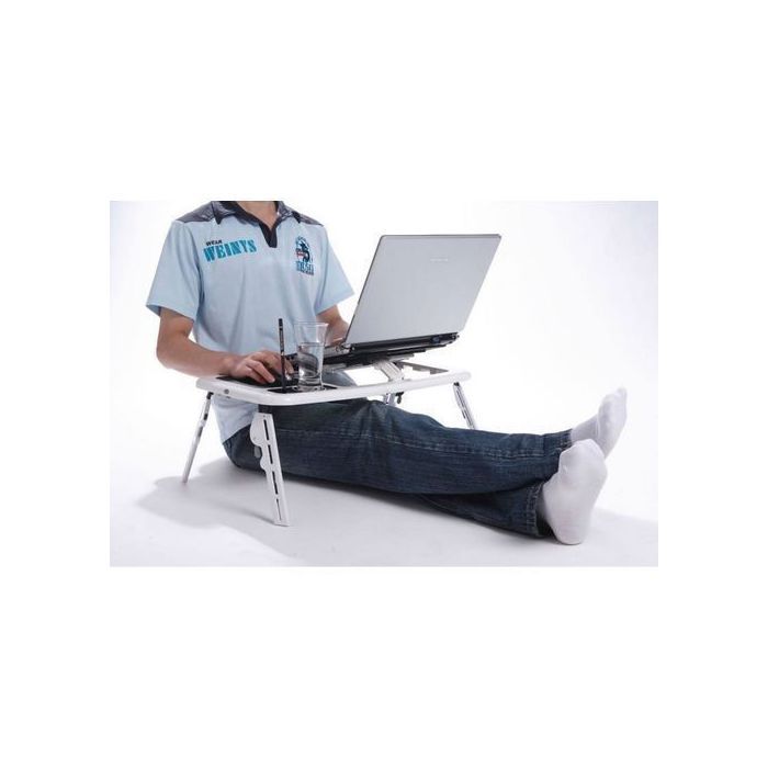 E-TABLE pliable pour PC Portable Réglable avec Ventilateur de Refroidissement Intégré