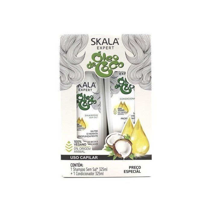 Skala Kit shampoing  325 ml Conditioner 325 ml à l'huile de noix de coco