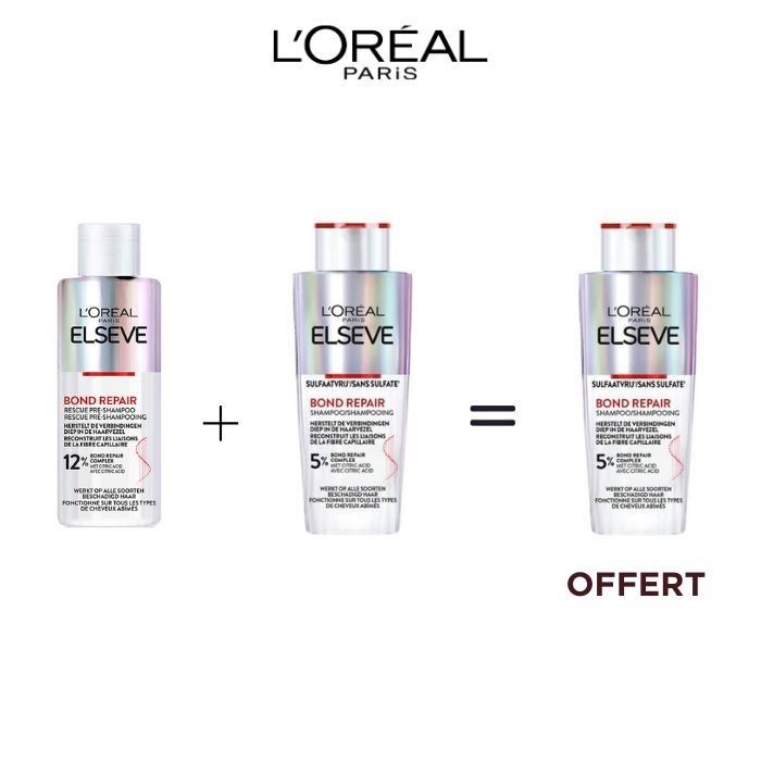 L'OREAL PARIS - Offre Capillaire - PRE SHAMPOING BOND REPAIR 200ml + SHAMPOING 200ml = 200ml Shampoing Offert