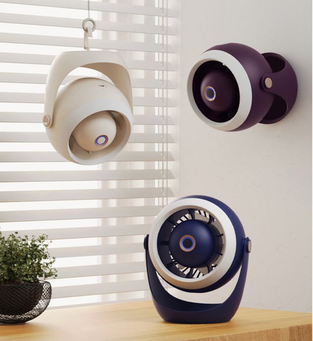 mini ventilateur de bureau portable à tête secouée silencieuse multifonctionnelle à circulation murale