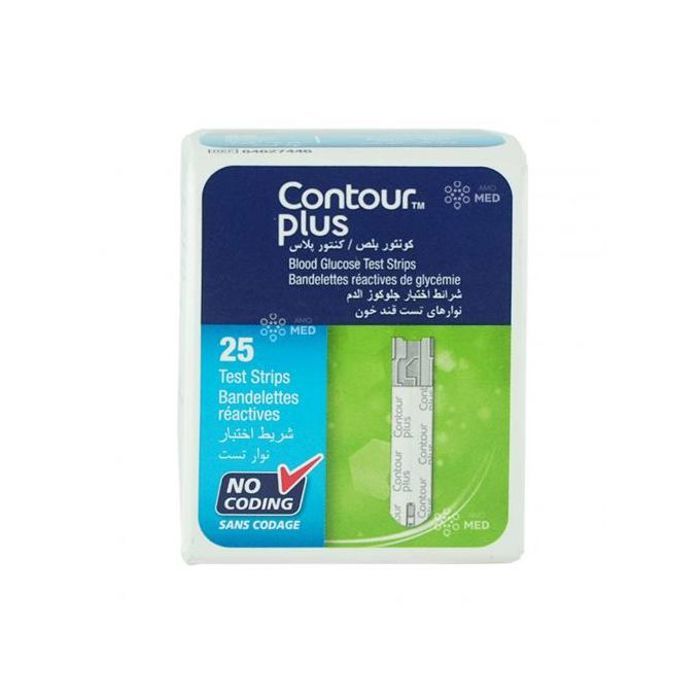 Bandelettes contour plus 25 test strip