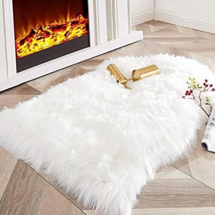 Tapis de sol - Moelleux - Antidérapant - 100x70 cm - Blanc