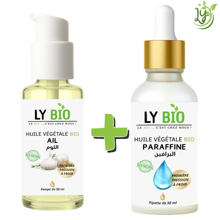 LYBIO PACK HUILE AIL 50ML - POMPE + HUILE PARAFFINE 50ML - PIPETTE