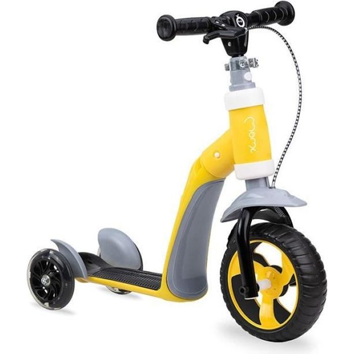 Trottinette 2 en 1 - MoMi - ELIOS - Jaune - 3 roues - Frein au pied