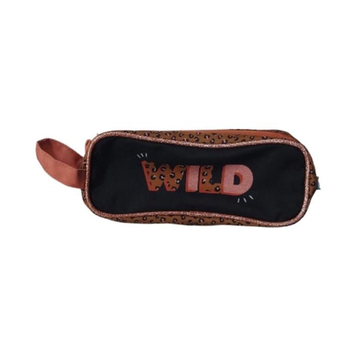 TROUSSE 2 ZIP MOTIF WILD LEO  23 CM AUCHAN