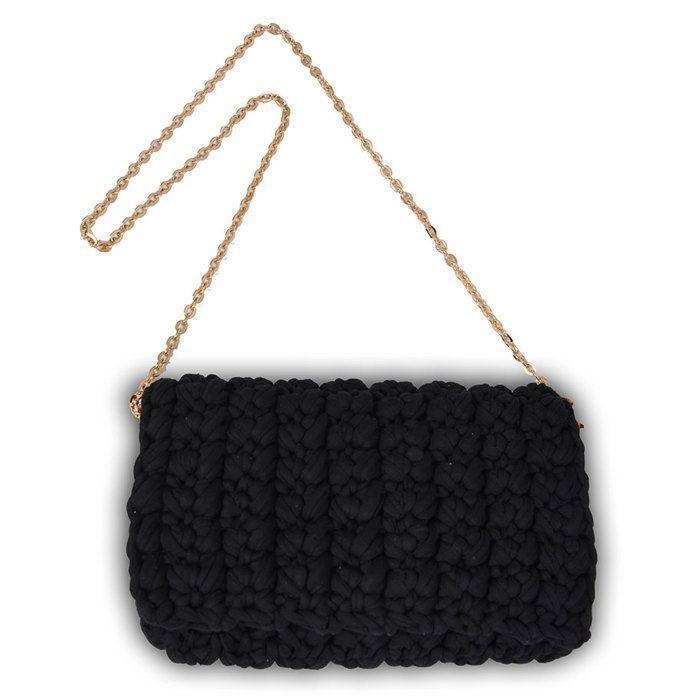 Sac bandoulière - HANDYS - Nova - Noir - Crochet - Écologique - 17x25x5 cm