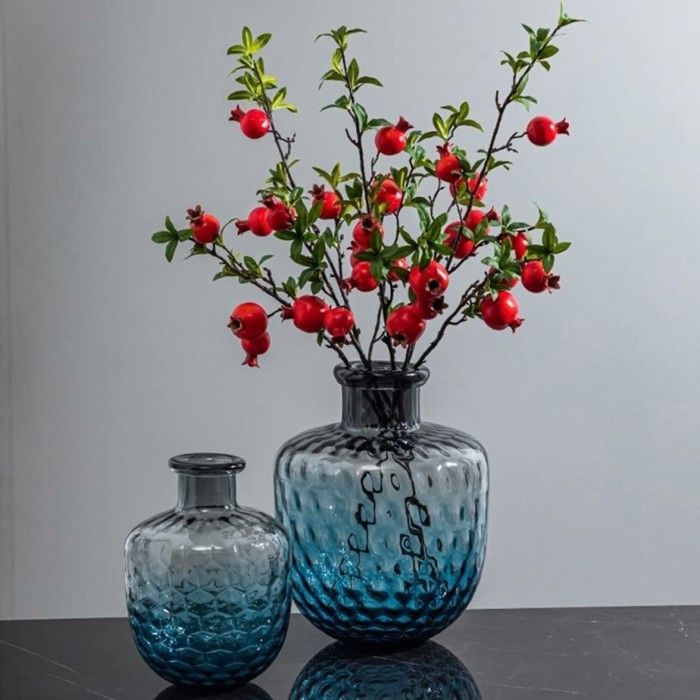 Vase en verre - GM - 166-334 - Bleu - 11.5x11.5x37.5 cm - Design contemporain