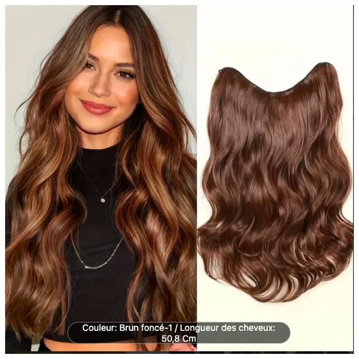 Extension Cheveux Bouclé A Clip - Marron.