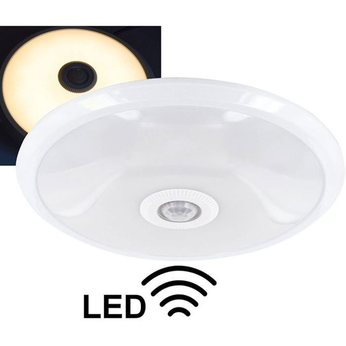 Lampe LED Crystal - Plafonnier avec Détecteur de Mouvement 360° + 2 Lampes LED 9W OFFERTE