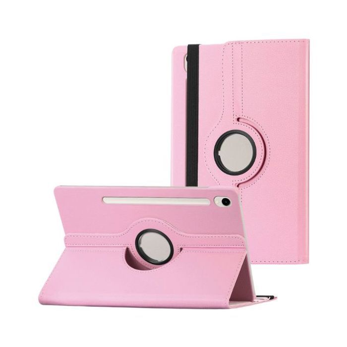 Coque Pour Samsung Galaxy Tab S9 SM-X710,SM-X716B rotatif à 360 degrés Rose