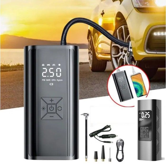 Compresseur d'air portable rechargeable pour pneus de voiture 12v