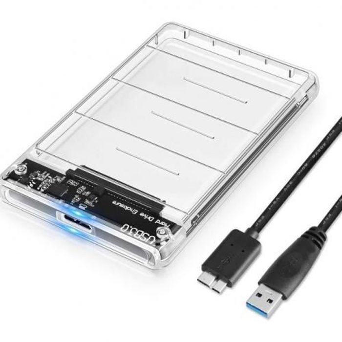 Boîtier Disque Dur Externe USB 3.0 2.5'' SATA HDD SSD Transparente