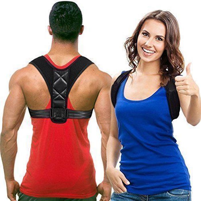 Correcteur de posture - Non spécifié - Ajustable - Lavable - Pour hommes et femmes - Noir