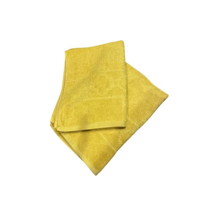DRAP DE BAIN SIMPLE AVEC MOTIF ARABESK100x50 CM MOUTARD 100% COT