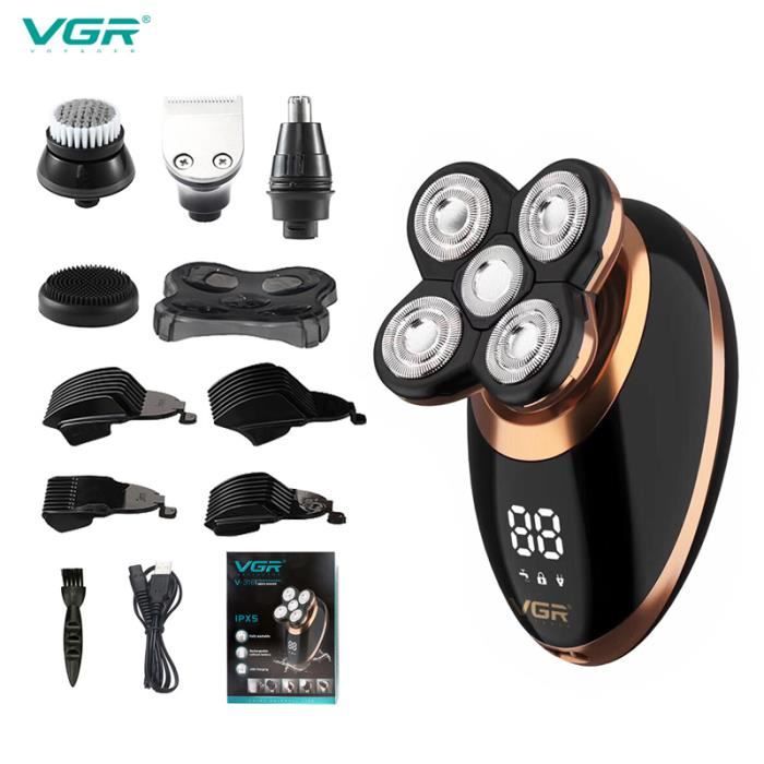 Rasoir Électrique Premium Vgr V-316, Rasoir 5 En 1 À 5 Têtes Flottantes, Rasoir Tout Compris Pour Hommes