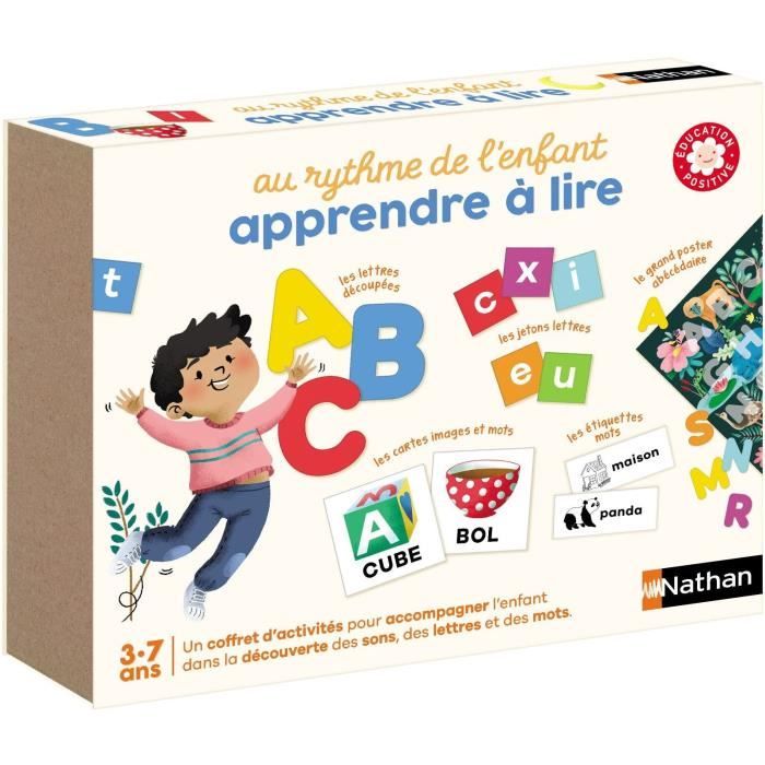 Coffret d'apprentissage de la lecture pour enfant - Nathan - Rythme de l'enfant j'apprends à Lire - Éducation Positive - Dès 3 an