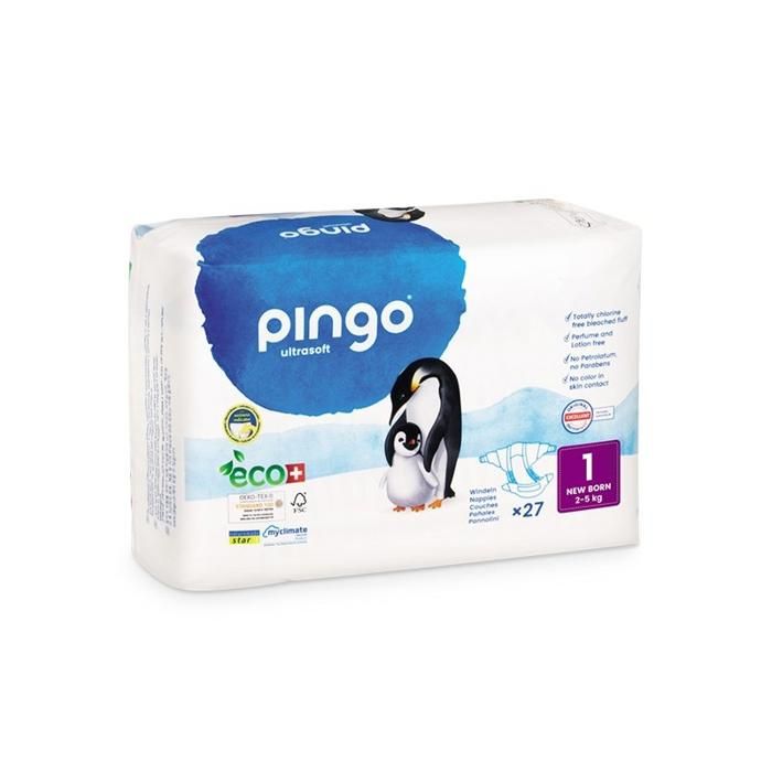 Pingo New Born Jumbo Taille 1 (2-5Kg) Carton Contenant 2 Sachets De 27 Couches