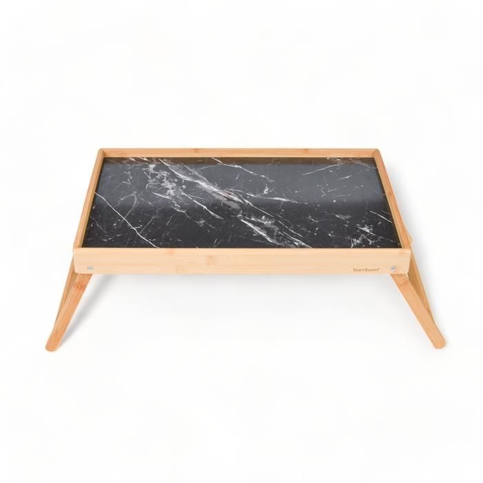 PLATEAU DE LIT À MOTIFS EN MARBRE NOIR