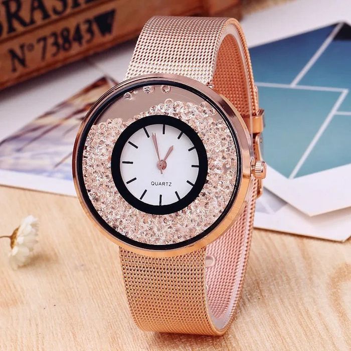 Montre - Strass Décontracté - Inox - Doré - Étanchéité Résistante