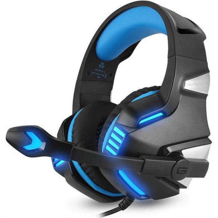 Casque de jeu - G7500 - Multicolore - Microphone - Lumière LED - 3,5 mm