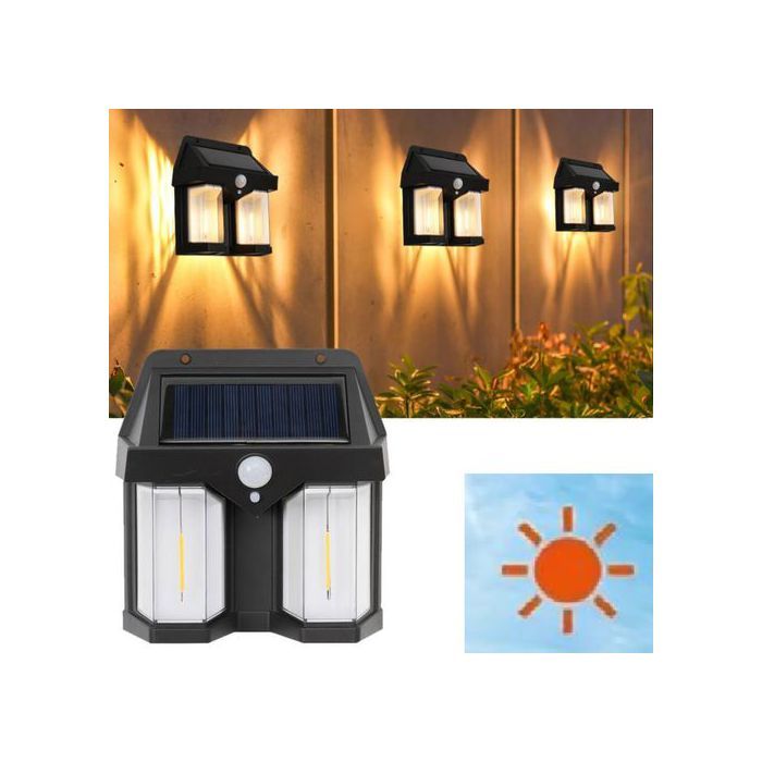 Lampe solaire étanche avec détecteur de mouvement, éclairage de cour et de route